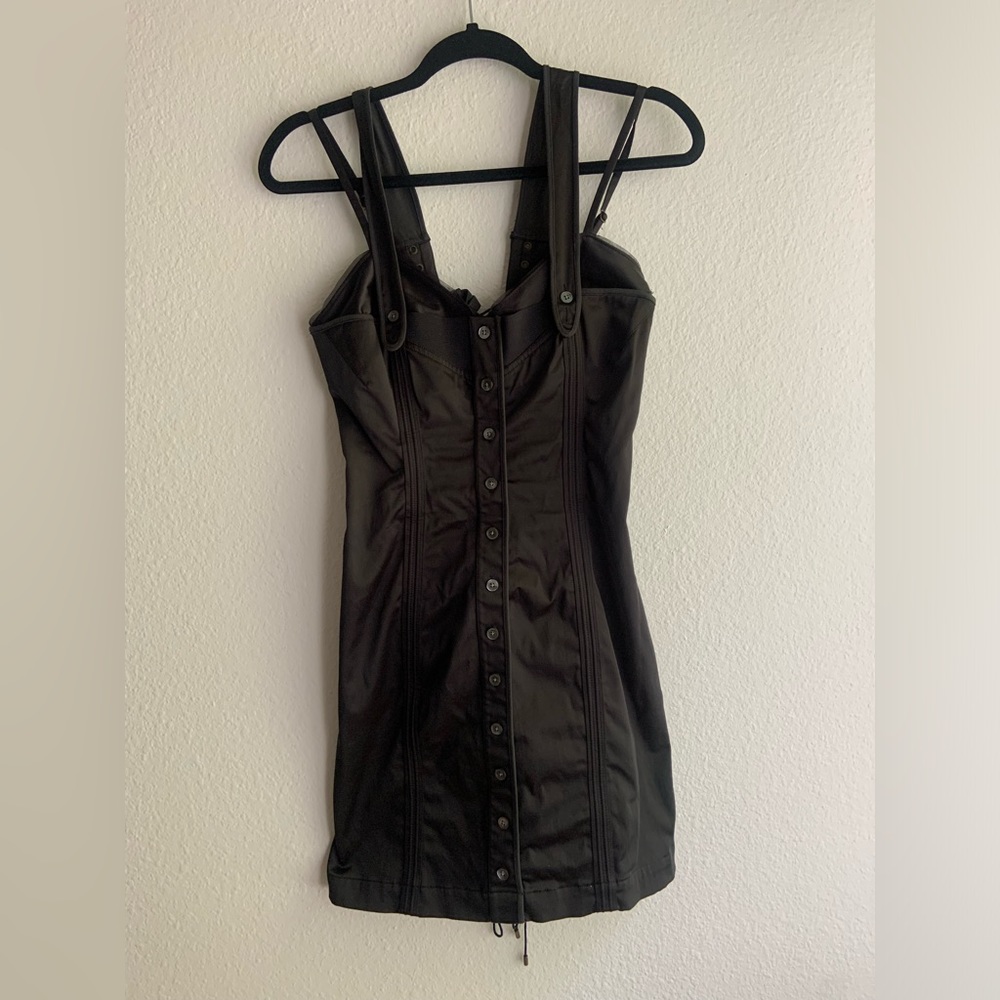 Alexander McQueen McQ Vintage Corset Black Mini Dress Italian Size 44/US 10
